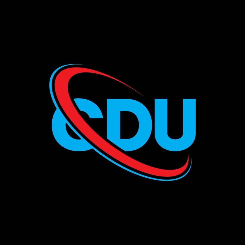 logo cdu. lettre cdu. création de logo de lettre cdu. initiales logo cdu liées avec un cercle et un logo monogramme majuscule. typographie cdu pour la technologie, les affaires et la marque immobilière. vecteur