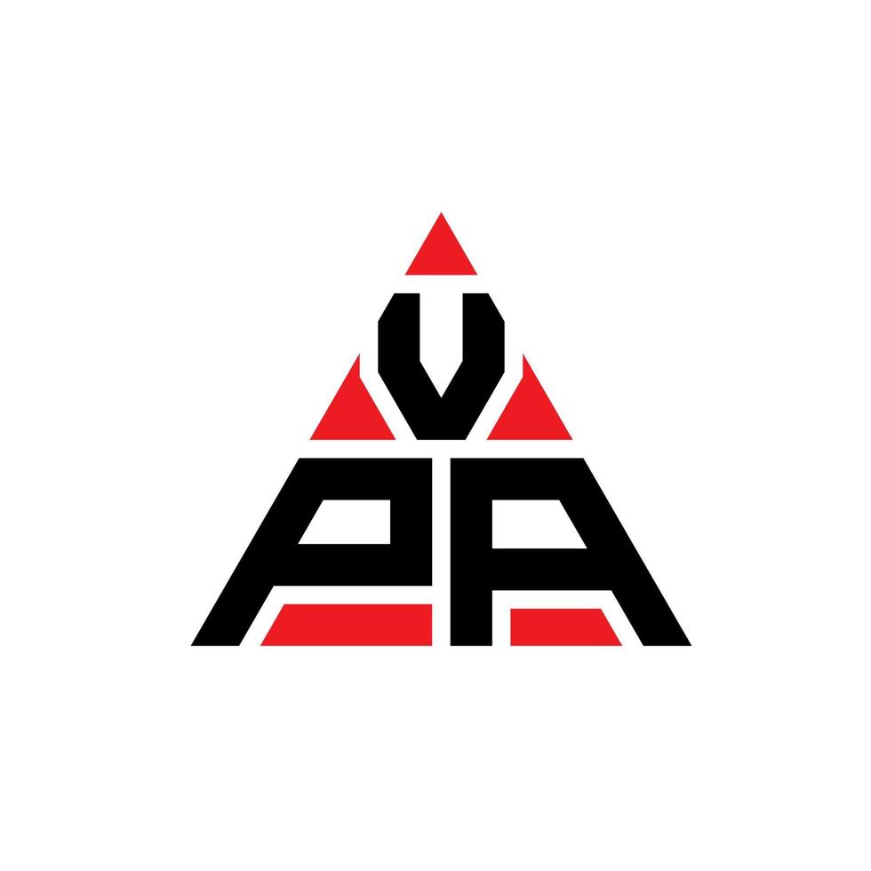 création de logo de lettre triangle vpa avec forme de triangle. monogramme de conception de logo triangle vpa. modèle de logo vectoriel vpa triangle avec couleur rouge. vpa logo triangulaire logo simple, élégant et luxueux.