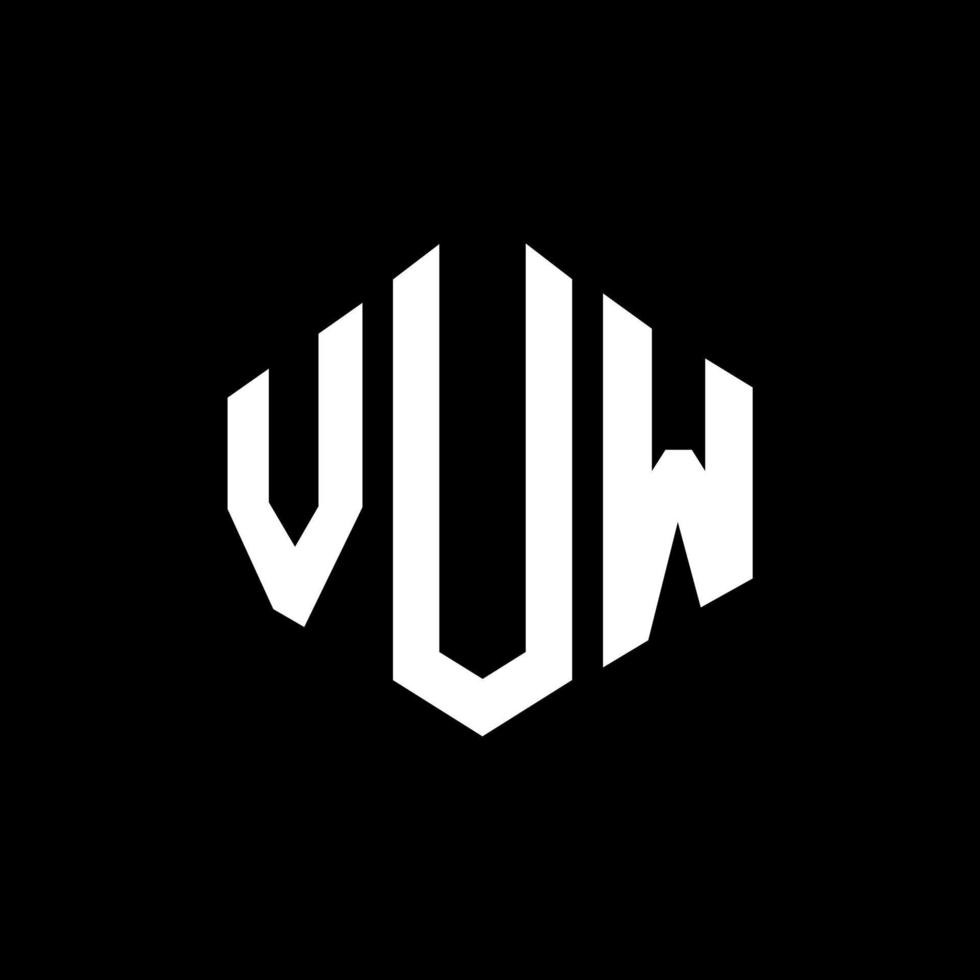 création de logo de lettre vuw avec forme de polygone. création de logo en forme de polygone et de cube vuw. modèle de logo vectoriel vuw hexagone couleurs blanches et noires. monogramme vuw, logo d'entreprise et immobilier.