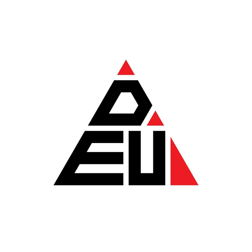création de logo de lettre triangle deu avec forme de triangle. monogramme de conception de logo triangle deu. modèle de logo vectoriel triangle deu avec couleur rouge. deu logo triangulaire logo simple, élégant et luxueux.