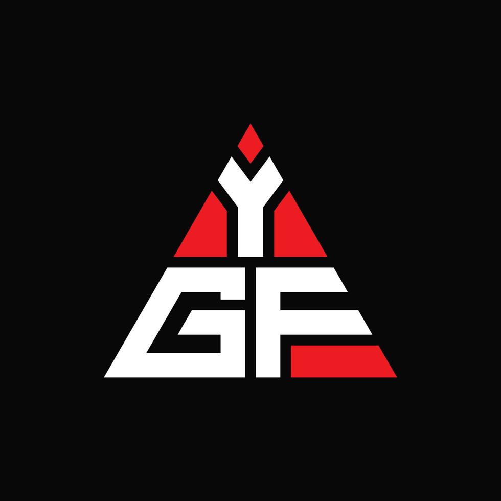 création de logo de lettre triangle ygf avec forme de triangle. monogramme de conception de logo triangle ygf. modèle de logo vectoriel triangle ygf avec couleur rouge. logo triangulaire ygf logo simple, élégant et luxueux.