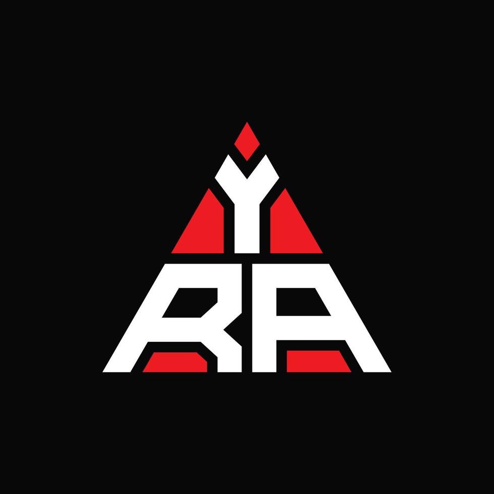 création de logo de lettre triangle yra avec forme de triangle. monogramme de conception de logo triangle yra. modèle de logo vectoriel triangle yra avec couleur rouge. logo triangulaire yra logo simple, élégant et luxueux.