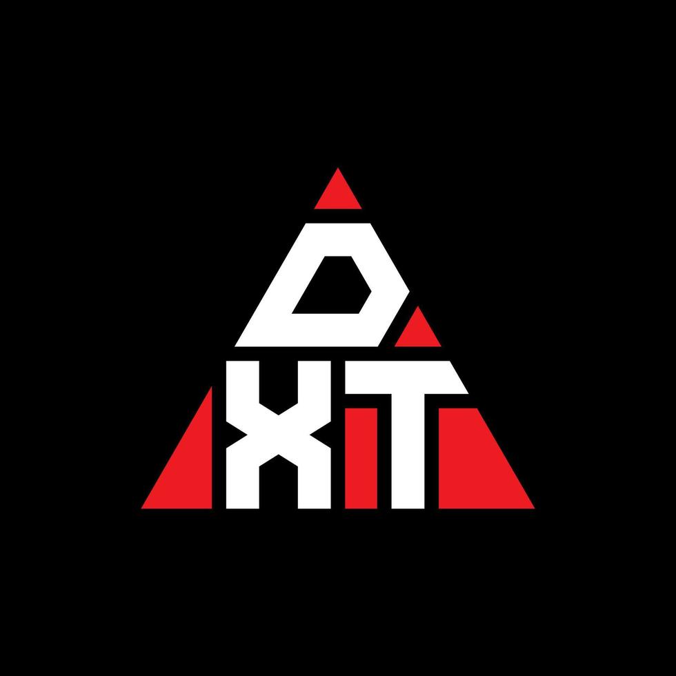 création de logo de lettre triangle dxt avec forme de triangle. monogramme de conception de logo triangle dxt. modèle de logo vectoriel triangle dxt avec couleur rouge. logo triangulaire dxt logo simple, élégant et luxueux.