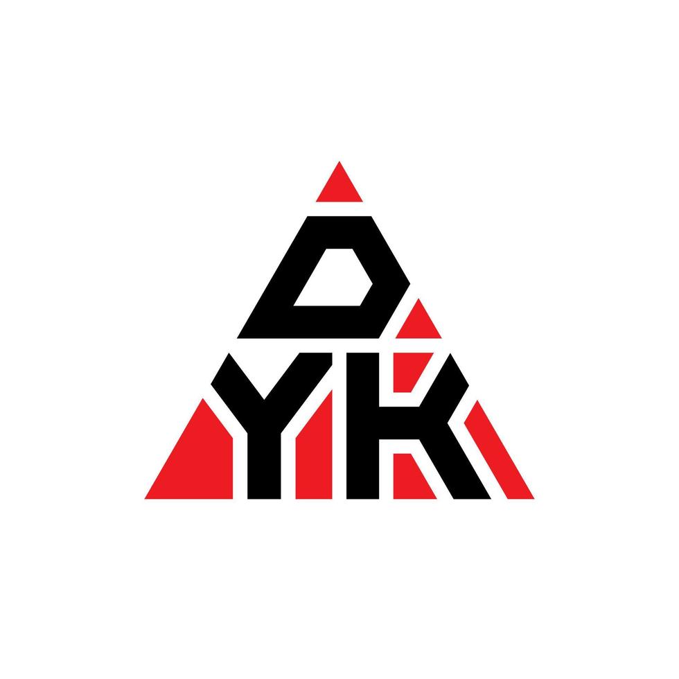 création de logo de lettre triangle dyk avec forme de triangle. monogramme de conception de logo triangle dyk. modèle de logo vectoriel triangle dyk avec couleur rouge. logo triangulaire dyk logo simple, élégant et luxueux.