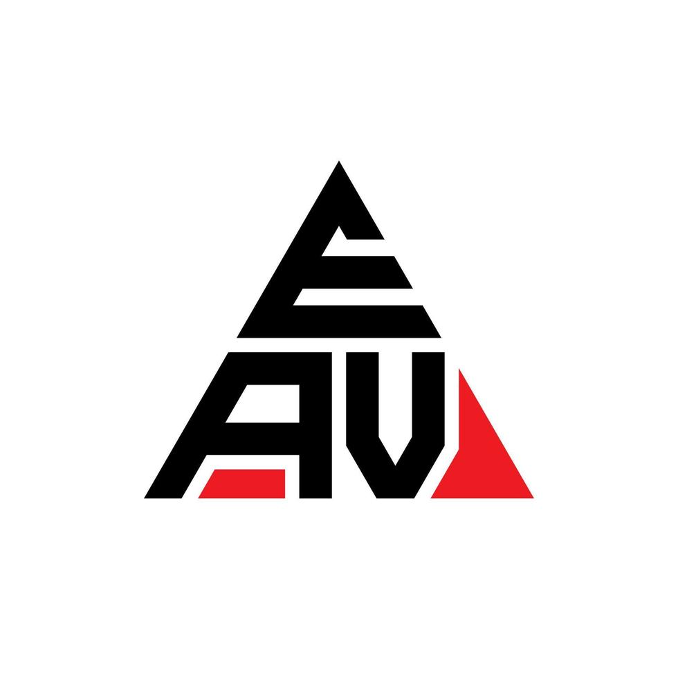 création de logo de lettre triangle eav avec forme de triangle. monogramme de conception de logo triangle eav. modèle de logo vectoriel triangle eav avec couleur rouge. logo triangulaire eav logo simple, élégant et luxueux.