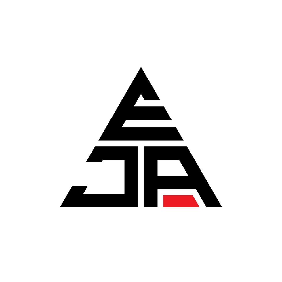 création de logo de lettre triangle eja avec forme de triangle. monogramme de conception de logo triangle eja. modèle de logo vectoriel triangle eja avec couleur rouge. logo triangulaire eja logo simple, élégant et luxueux.