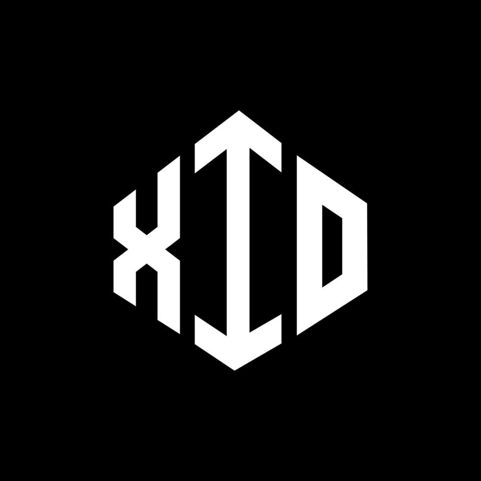 création de logo de lettre xio avec forme de polygone. xio création de logo en forme de polygone et de cube. modèle de logo vectoriel xio hexagone couleurs blanches et noires. monogramme xio, logo d'entreprise et immobilier.