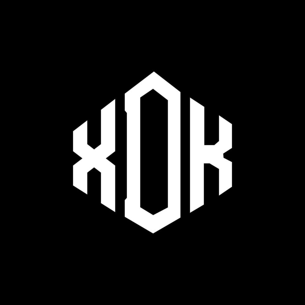 création de logo de lettre xdk avec forme de polygone. création de logo en forme de polygone et de cube xdk. modèle de logo vectoriel xdk hexagone couleurs blanches et noires. monogramme xdk, logo d'entreprise et immobilier.