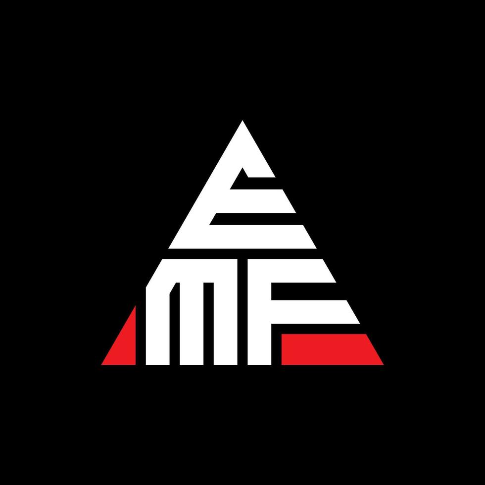 création de logo de lettre triangle emf avec forme de triangle. monogramme de conception de logo triangle emf. modèle de logo vectoriel emf triangle avec couleur rouge. logo triangulaire emf logo simple, élégant et luxueux.