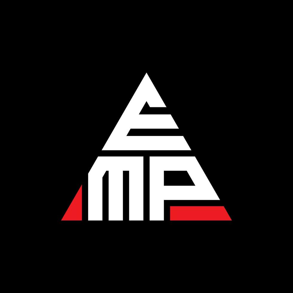 création de logo de lettre emp triangle avec forme de triangle. monogramme de conception de logo emp triangle. modèle de logo vectoriel emp triangle avec couleur rouge. emp logo triangulaire logo simple, élégant et luxueux.