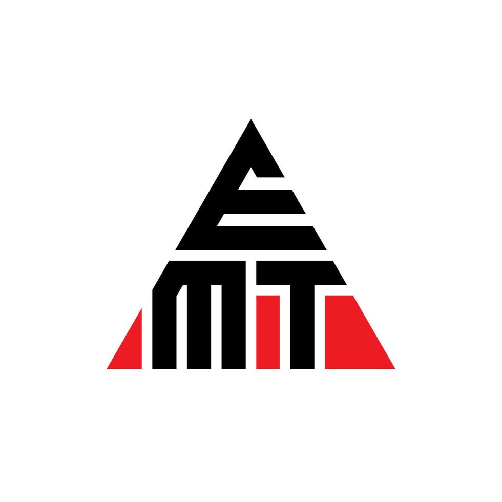 création de logo de lettre triangle emt avec forme de triangle. monogramme de conception de logo emt triangle. modèle de logo vectoriel emt triangle avec couleur rouge. logo triangulaire emt logo simple, élégant et luxueux.