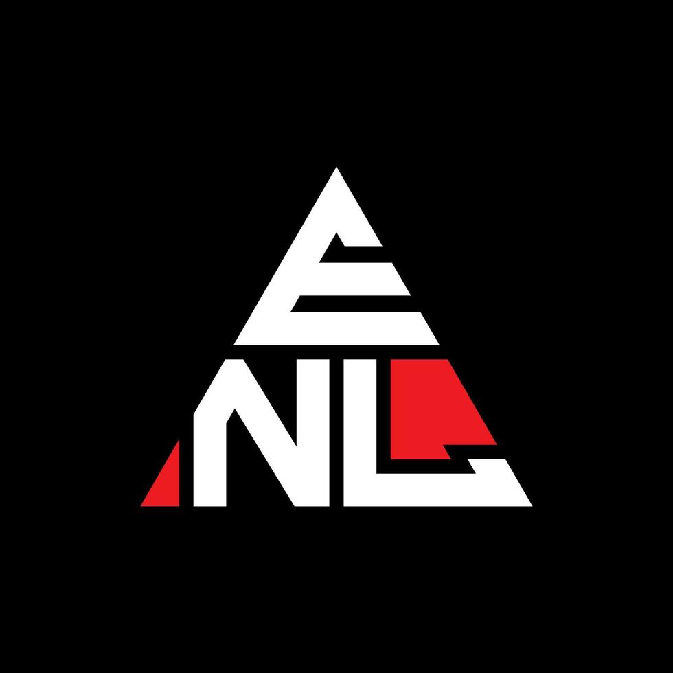 création de logo de lettre triangle enl avec forme de triangle. monogramme de conception de logo triangle enl. modèle de logo vectoriel triangle enl avec couleur rouge. enl logo triangulaire logo simple, élégant et luxueux.