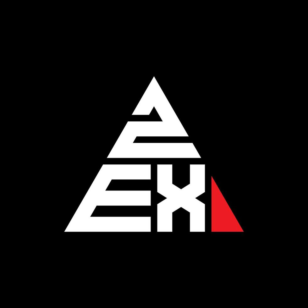 création de logo de lettre triangle zex avec forme de triangle. monogramme de conception de logo triangle zex. modèle de logo vectoriel triangle zex avec couleur rouge. logo triangulaire zex logo simple, élégant et luxueux.