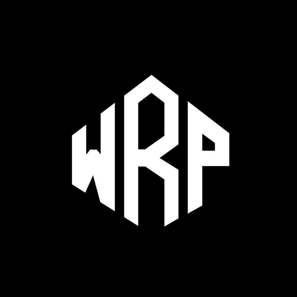 création de logo de lettre wrp avec forme de polygone. création de logo en forme de polygone et de cube wrp. modèle de logo vectoriel hexagone wrp couleurs blanches et noires. monogramme wrp, logo d'entreprise et immobilier.