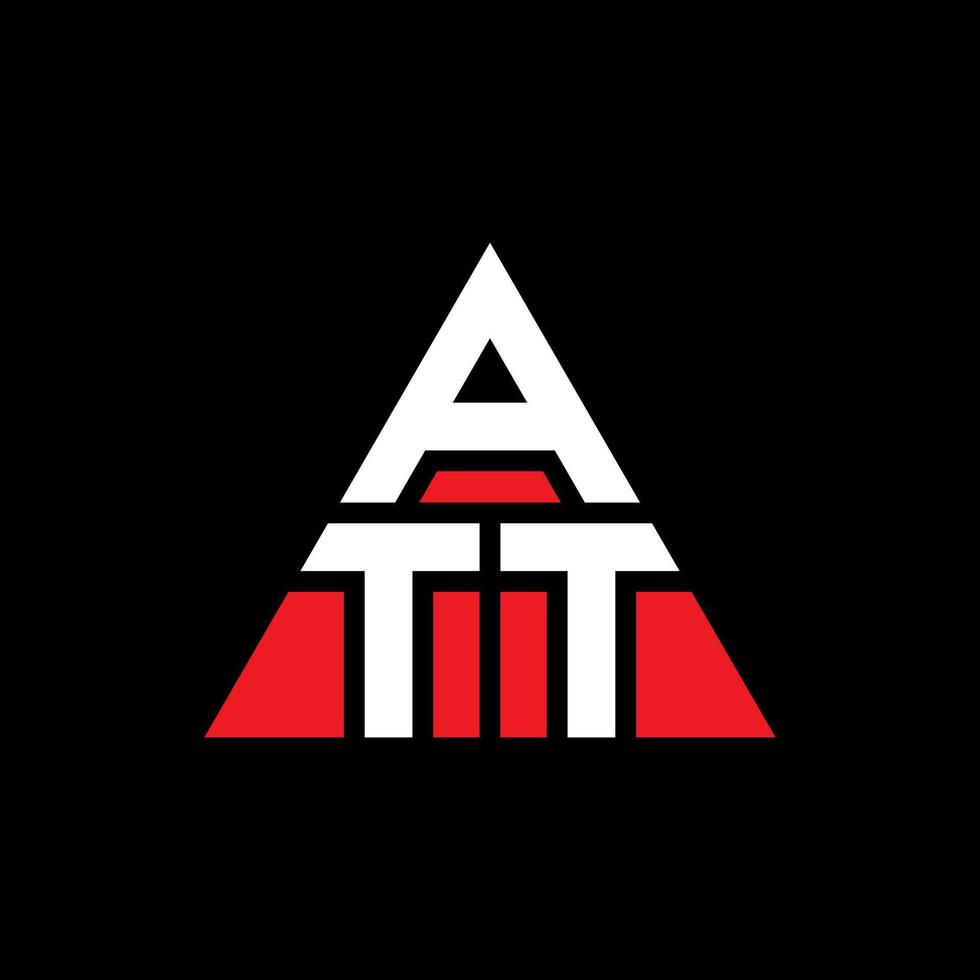 création de logo de lettre triangle att avec forme de triangle. monogramme de conception de logo triangle att. modèle de logo vectoriel triangle att avec couleur rouge. att logo triangulaire logo simple, élégant et luxueux.