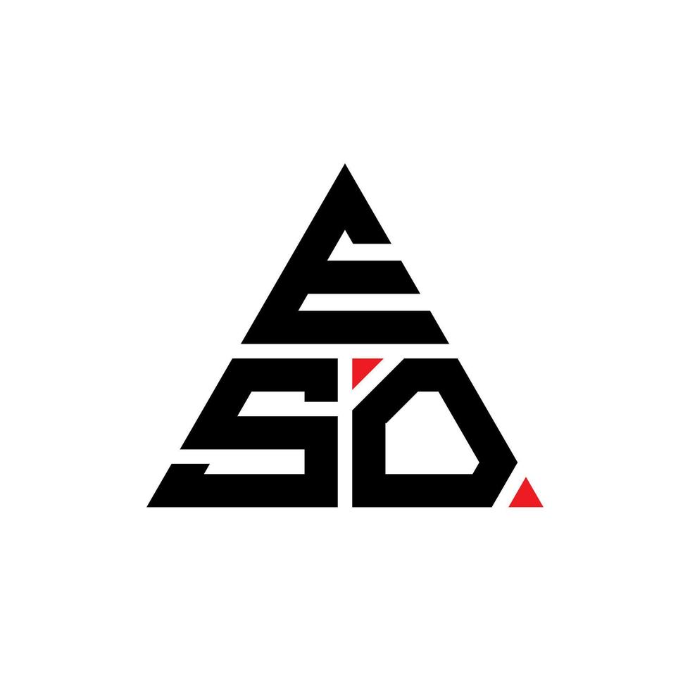 création de logo de lettre triangle eso avec forme de triangle. monogramme de conception de logo triangle eso. modèle de logo vectoriel triangle eso avec couleur rouge. logo triangulaire eso logo simple, élégant et luxueux.