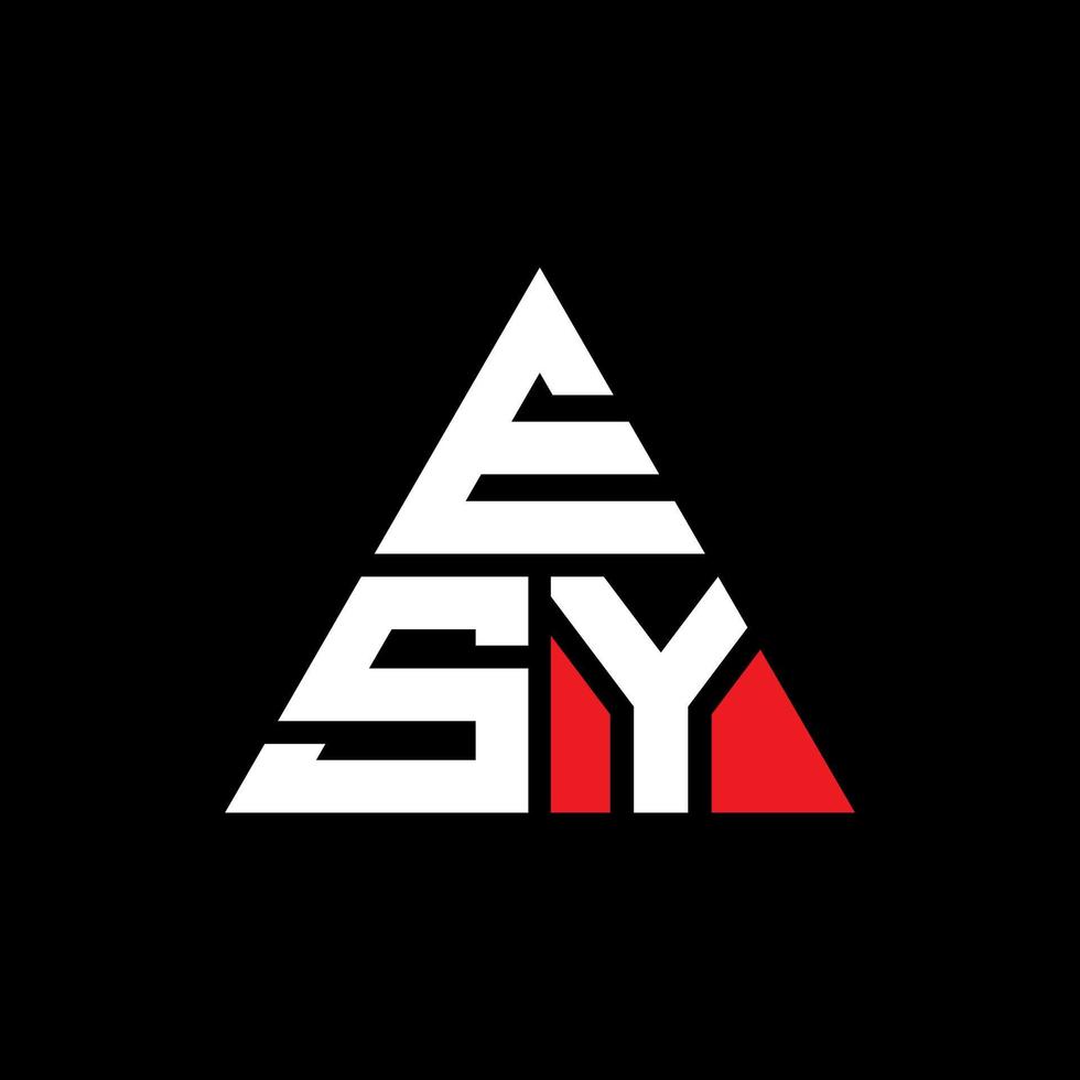 création de logo de lettre triangle esy avec forme de triangle. monogramme de conception de logo triangle esy. modèle de logo vectoriel triangle esy avec couleur rouge. logo triangulaire esy logo simple, élégant et luxueux.