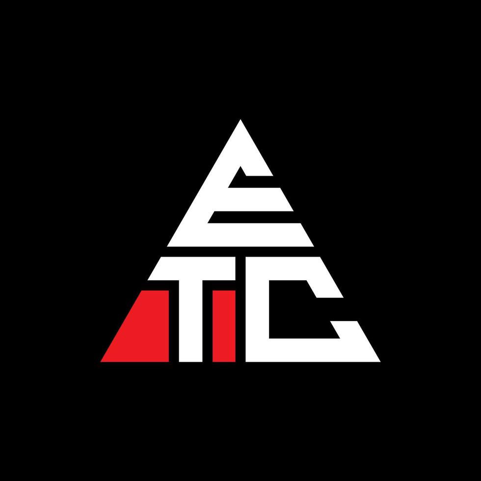 etc création de logo de lettre triangle avec forme de triangle. etc monogramme de conception de logo triangle. etc modèle de logo vectoriel triangle avec couleur rouge. etc logo triangulaire logo simple, élégant et luxueux.