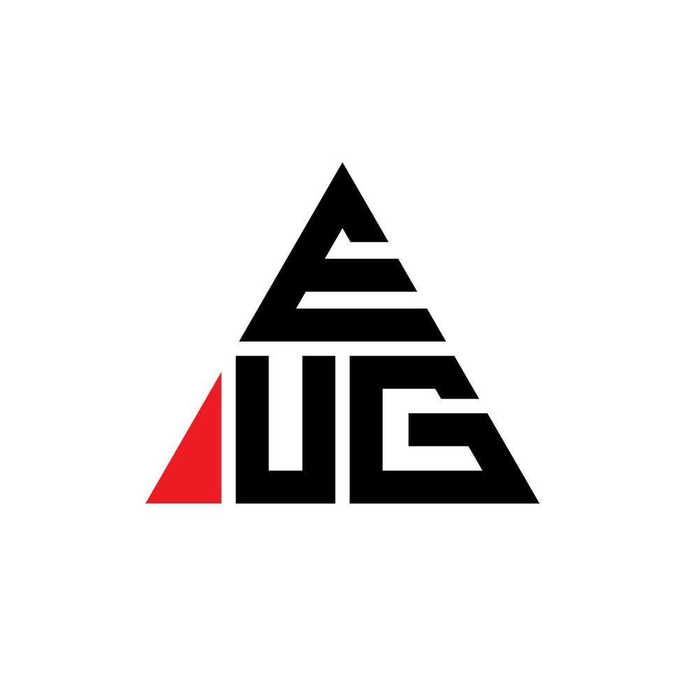 création de logo de lettre triangle eug avec forme de triangle. monogramme de conception de logo triangle eug. modèle de logo vectoriel triangle eug avec couleur rouge. eug logo triangulaire logo simple, élégant et luxueux.