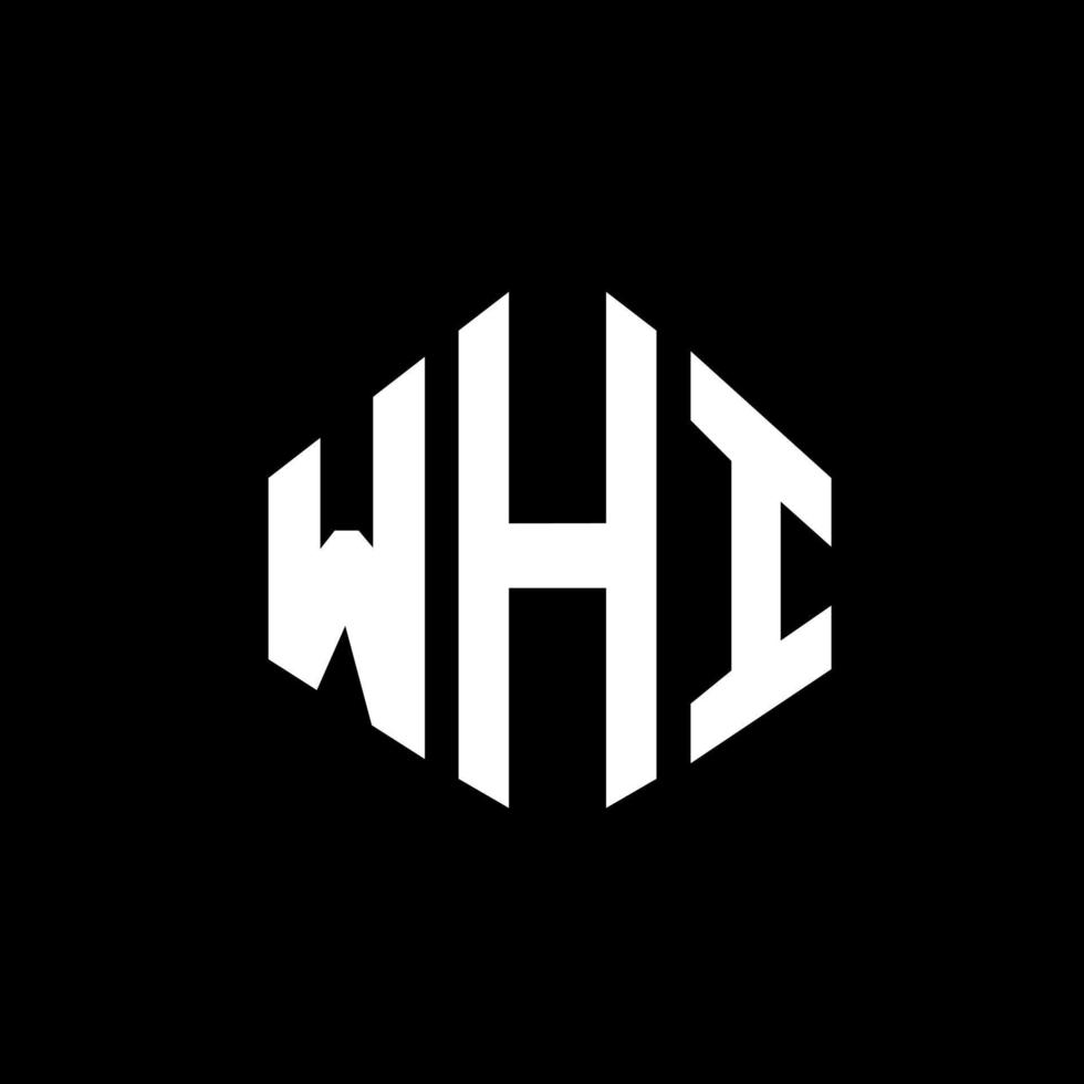 création de logo de lettre whi avec forme de polygone. création de logo en forme de polygone et de cube. modèle de logo vectoriel whi hexagone couleurs blanches et noires. whi monogramme, logo d'entreprise et immobilier.