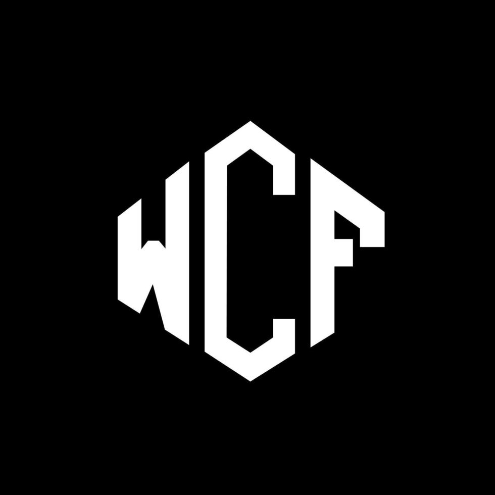 création de logo de lettre wcf avec forme de polygone. création de logo en forme de polygone et de cube wcf. modèle de logo vectoriel wcf hexagone couleurs blanches et noires. monogramme wcf, logo d'entreprise et immobilier.