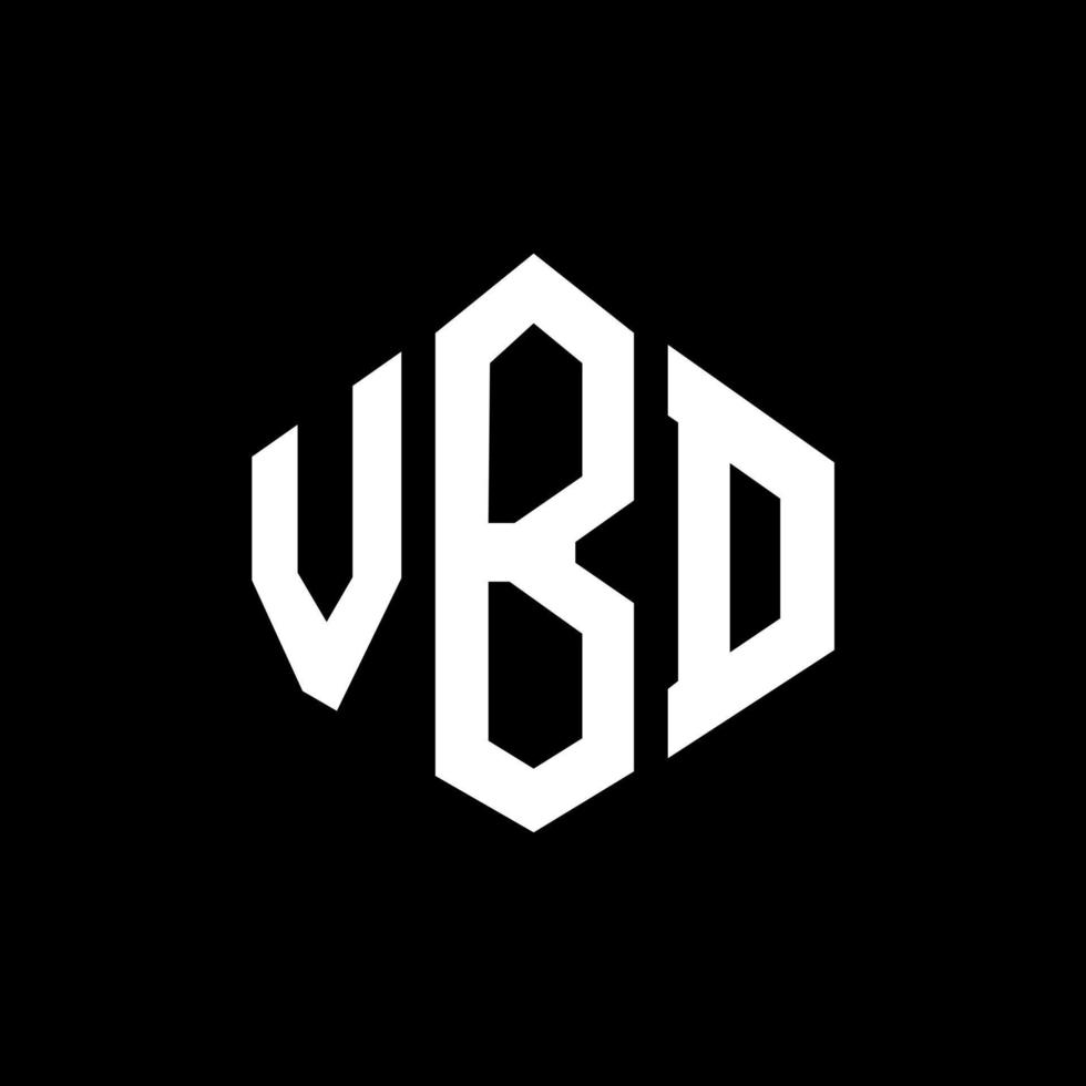 création de logo de lettre vbd avec forme de polygone. création de logo en forme de polygone et de cube vbd. modèle de logo vectoriel vbd hexagone couleurs blanches et noires. monogramme vbd, logo d'entreprise et immobilier.