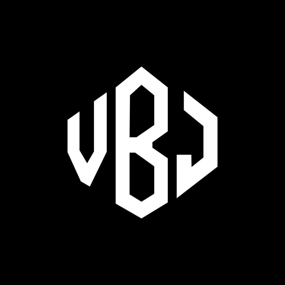 création de logo de lettre vbj avec forme de polygone. création de logo en forme de polygone et de cube vbj. modèle de logo vectoriel vbj hexagone couleurs blanches et noires. monogramme vbj, logo d'entreprise et immobilier.