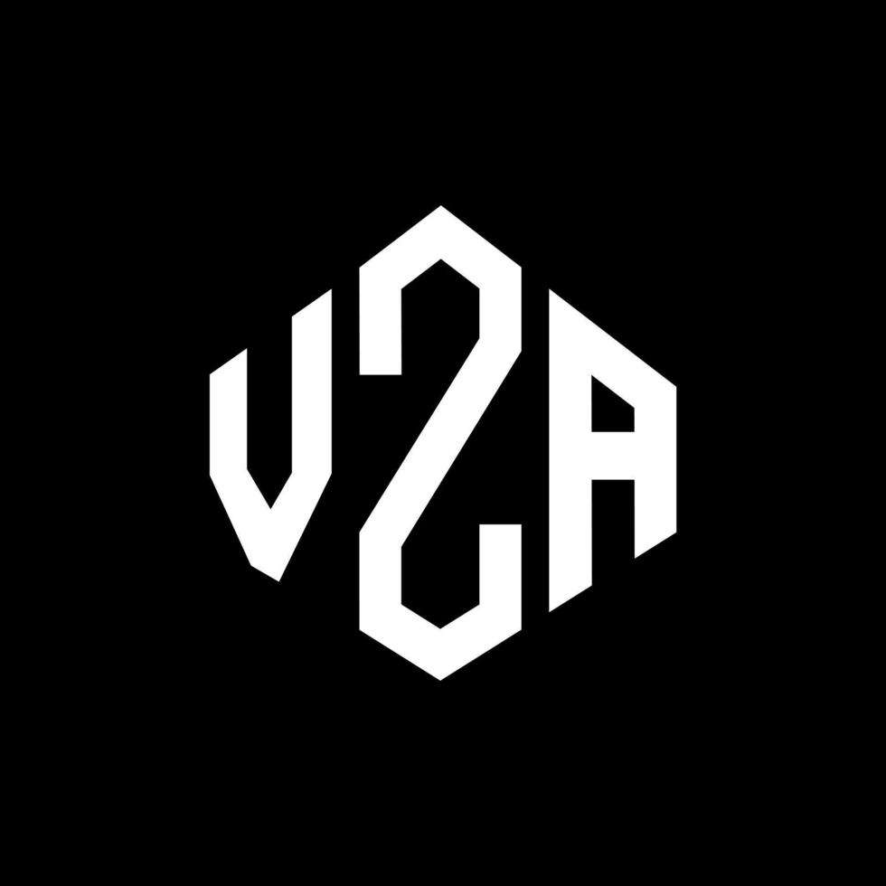 création de logo de lettre vza avec forme de polygone. création de logo en forme de polygone et de cube vza. modèle de logo vectoriel vza hexagone couleurs blanches et noires. monogramme vza, logo d'entreprise et immobilier.