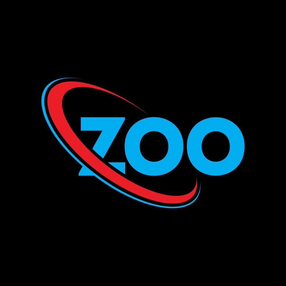 logo zoologique. lettre du zoo. création de logo de lettre de zoo. initiales du logo du zoo liées par un cercle et un logo monogramme en majuscule. typographie zoo pour la marque technologique, commerciale et immobilière. vecteur