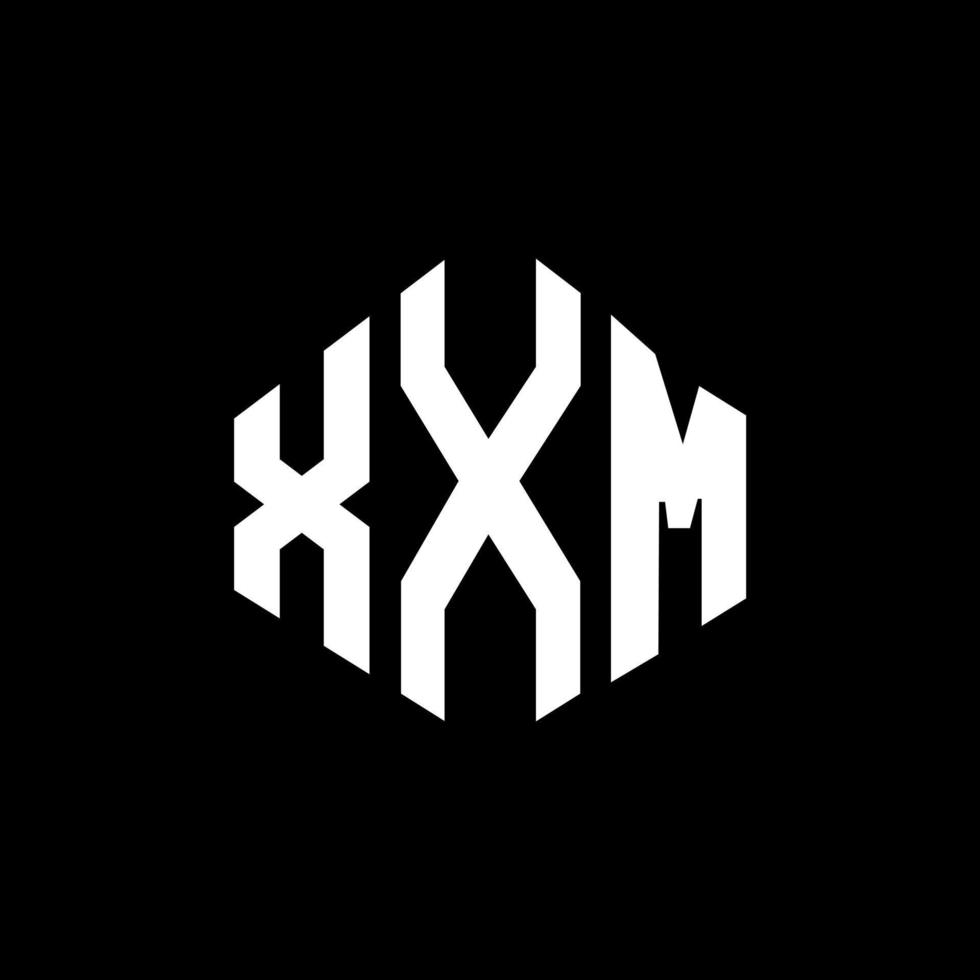création de logo de lettre xxm avec forme de polygone. création de logo en forme de polygone et de cube xxm. modèle de logo vectoriel hexagone xxm couleurs blanches et noires. monogramme xxm, logo d'entreprise et immobilier.