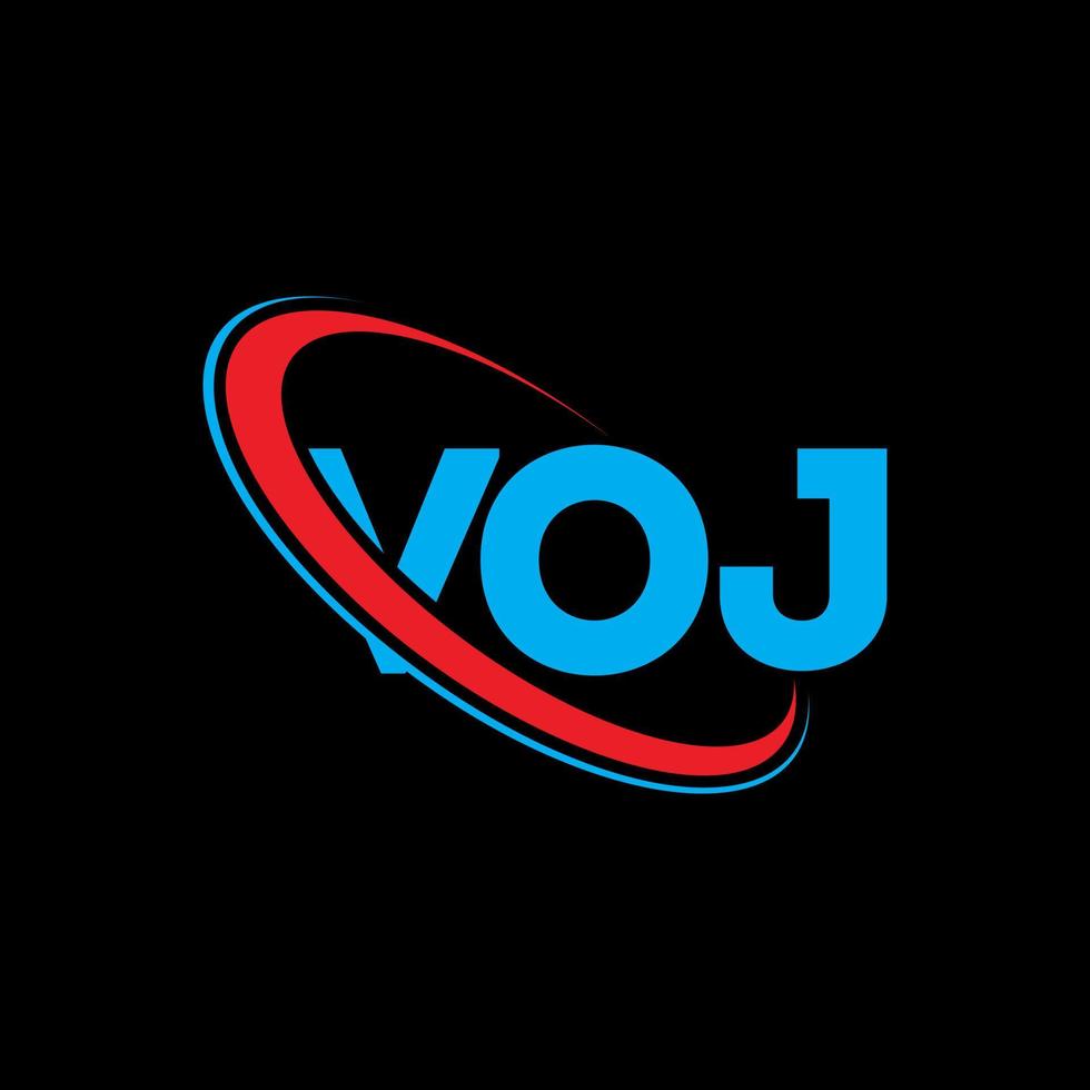 logo vj. lettre voj. création de logo de lettre voj. initiales logo voj liées avec un cercle et un logo monogramme majuscule. typographie voj pour la technologie, les affaires et la marque immobilière. vecteur