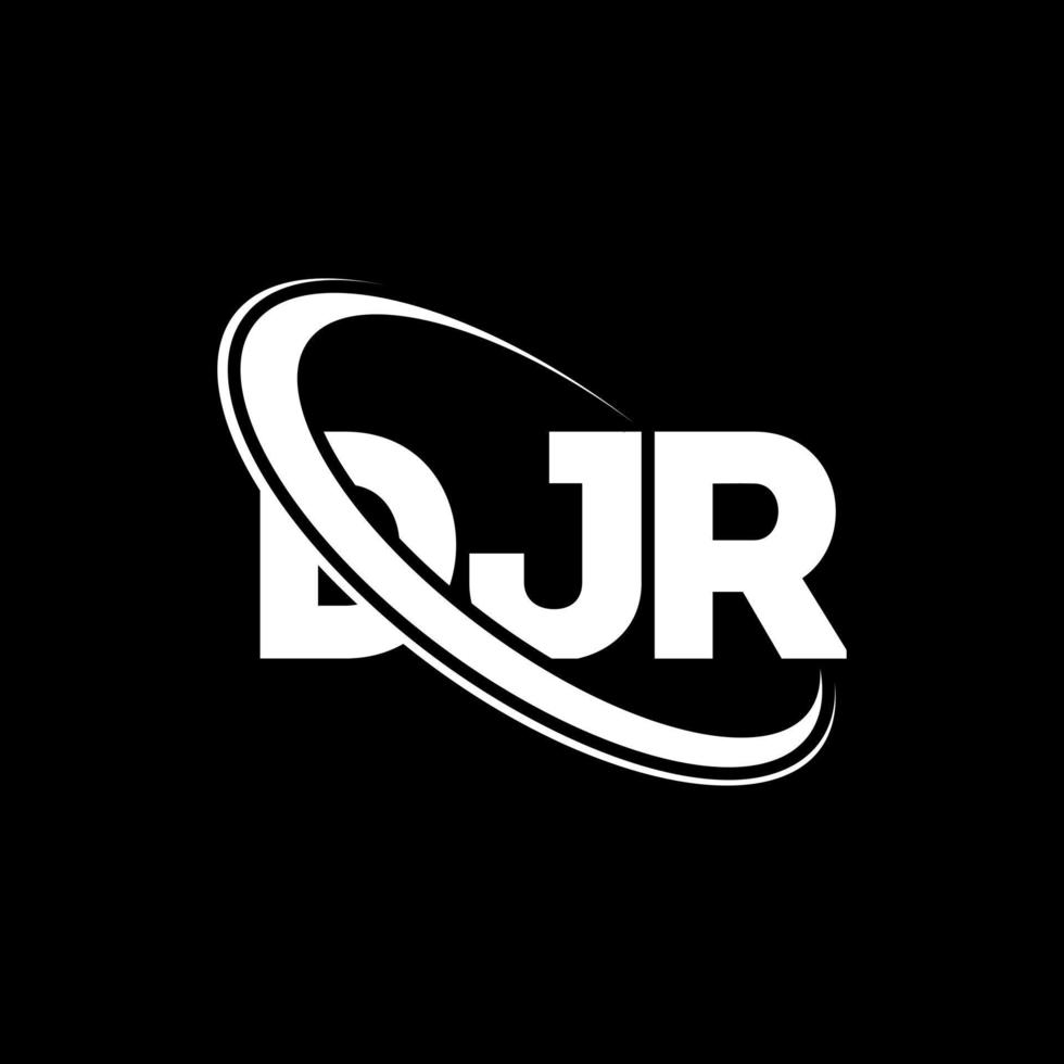 logo dj. lettre djr. création de logo de lettre djr. initiales logo djr liées par un cercle et un logo monogramme majuscule. typographie djr pour la marque technologique, commerciale et immobilière. vecteur