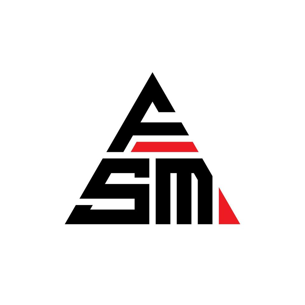 création de logo de lettre triangle fsm avec forme de triangle. monogramme de conception de logo triangle fsm. modèle de logo vectoriel triangle fsm avec couleur rouge. logo triangulaire fsm logo simple, élégant et luxueux.