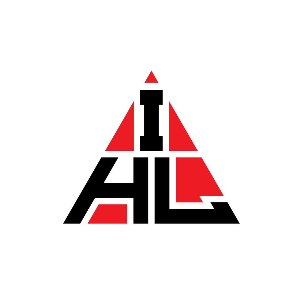 création de logo de lettre triangle ihl avec forme de triangle. monogramme de conception de logo triangle ihl. modèle de logo vectoriel triangle ihl avec couleur rouge. ihl logo triangulaire logo simple, élégant et luxueux.