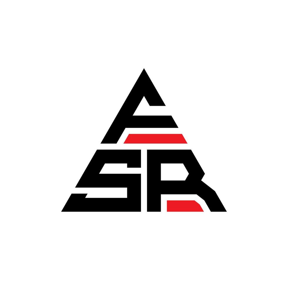 création de logo de lettre triangle fsr avec forme de triangle. monogramme de conception de logo triangle fsr. modèle de logo vectoriel triangle fsr avec couleur rouge. logo triangulaire fsr logo simple, élégant et luxueux.