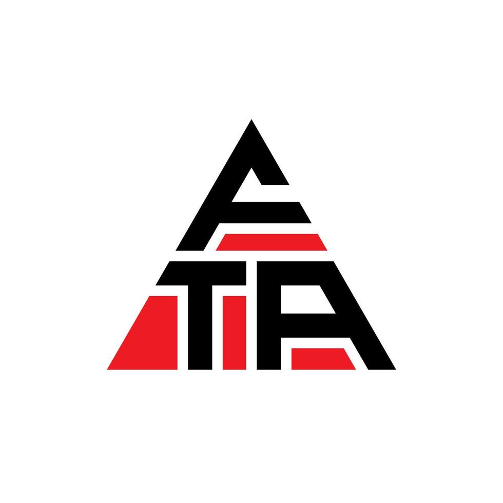 création de logo de lettre triangle fta avec forme de triangle. monogramme de conception de logo triangle fta. modèle de logo vectoriel triangle fta avec couleur rouge. logo triangulaire fta logo simple, élégant et luxueux.