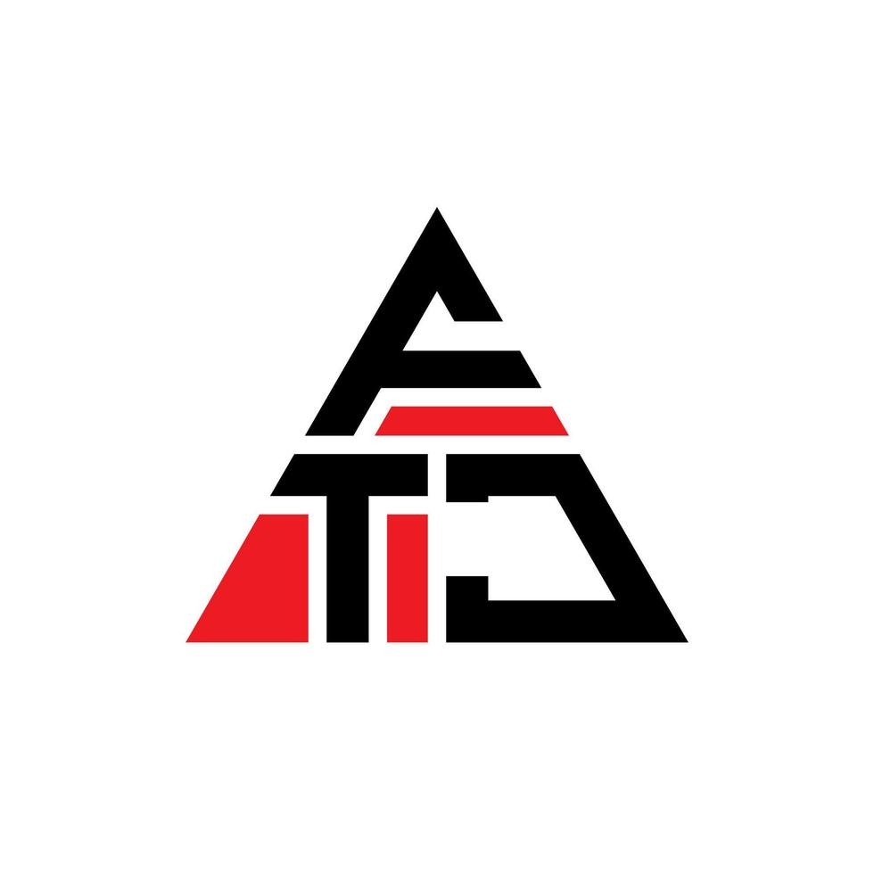 création de logo de lettre triangle ftj avec forme de triangle. monogramme de conception de logo triangle ftj. modèle de logo vectoriel triangle ftj avec couleur rouge. logo triangulaire ftj logo simple, élégant et luxueux.