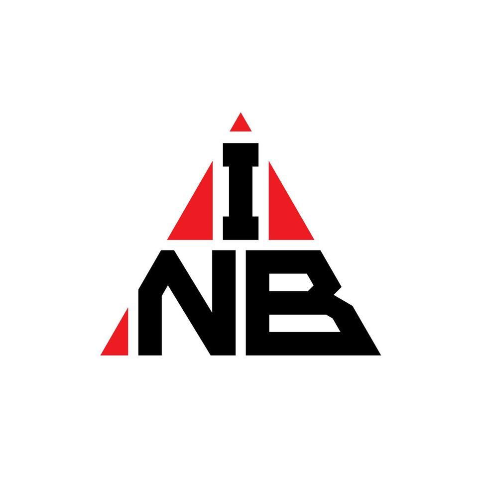 création de logo de lettre triangle inb avec forme de triangle. monogramme de conception de logo triangle inb. modèle de logo vectoriel triangle inb avec couleur rouge. inb logo triangulaire logo simple, élégant et luxueux.