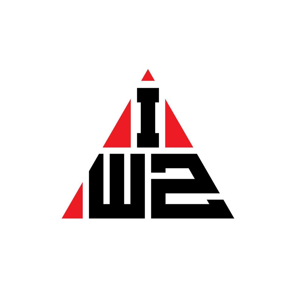 création de logo de lettre triangle iwz avec forme de triangle. monogramme de conception de logo triangle iwz. modèle de logo vectoriel triangle iwz avec couleur rouge. logo triangulaire iwz logo simple, élégant et luxueux.