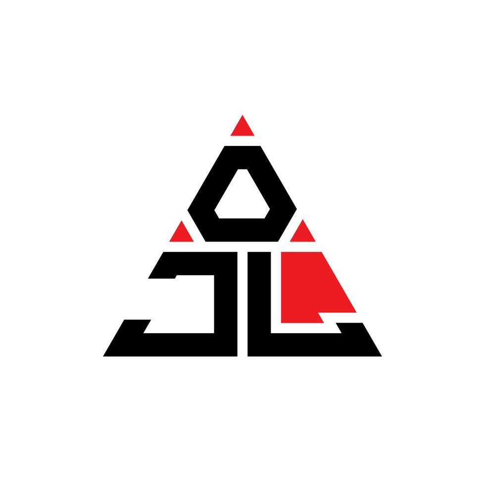 création de logo de lettre triangle ojl avec forme de triangle. monogramme de conception de logo triangle ojl. modèle de logo vectoriel triangle ojl avec couleur rouge. logo triangulaire ojl logo simple, élégant et luxueux.