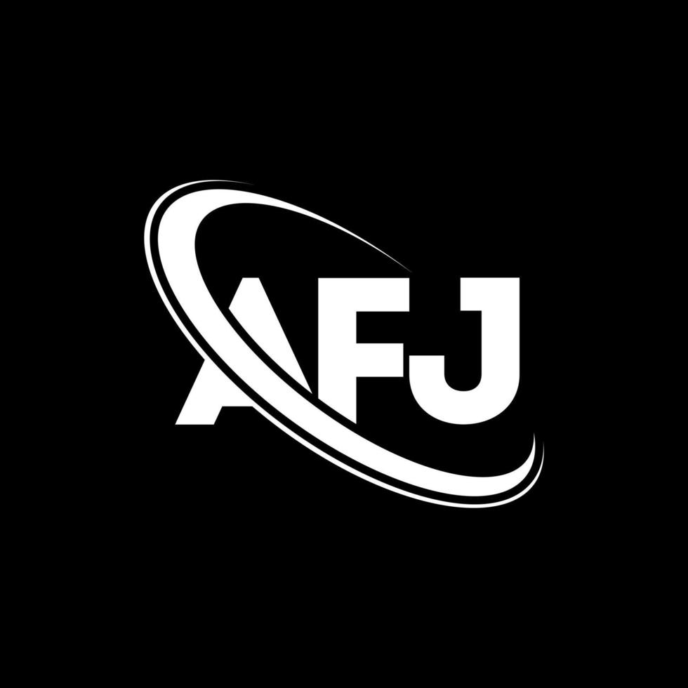 logo afj. lettre afj. création de logo de lettre afj. initiales logo afj liées avec un cercle et un logo monogramme majuscule. typographie afj pour la technologie, les affaires et la marque immobilière. vecteur