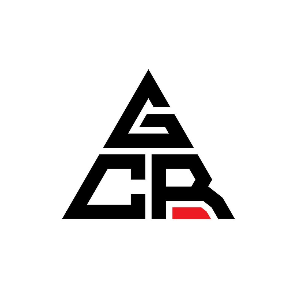 création de logo de lettre triangle gcr avec forme de triangle. monogramme de conception de logo triangle gcr. modèle de logo vectoriel triangle gcr avec couleur rouge. logo triangulaire gcr logo simple, élégant et luxueux.