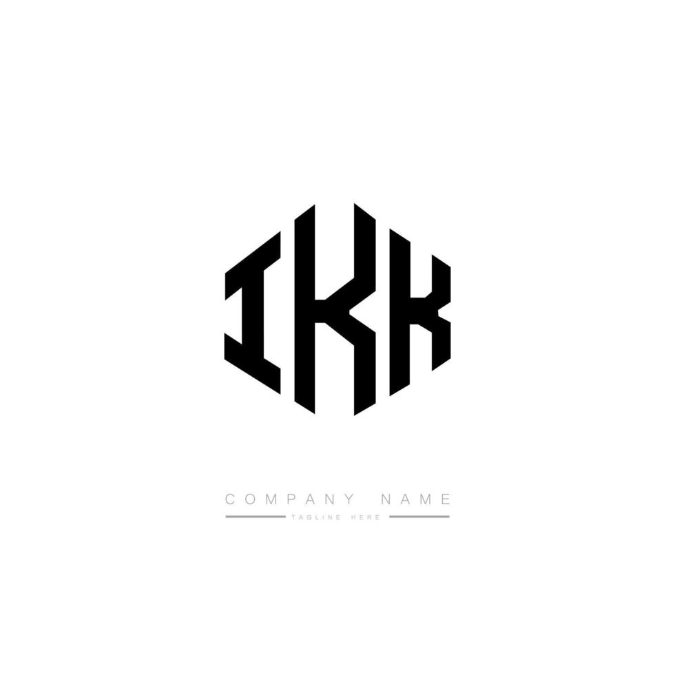 création de logo de lettre ikk avec forme de polygone. création de logo en forme de polygone et de cube ikk. modèle de logo vectoriel ikk hexagone couleurs blanches et noires. monogramme ikk, logo d'entreprise et immobilier.