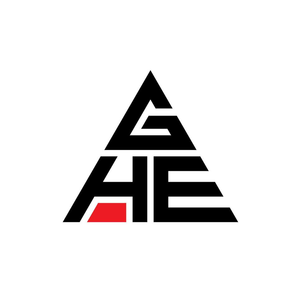 création de logo de lettre triangle ghe avec forme de triangle. monogramme de conception de logo triangle ghe. modèle de logo vectoriel triangle ghe avec couleur rouge. logo triangulaire ghe logo simple, élégant et luxueux.