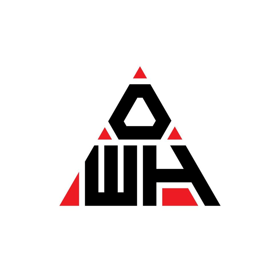 création de logo de lettre triangle owh avec forme de triangle. owh monogramme de conception de logo triangle. owh modèle de logo vectoriel triangle avec couleur rouge. owh logo triangulaire logo simple, élégant et luxueux.