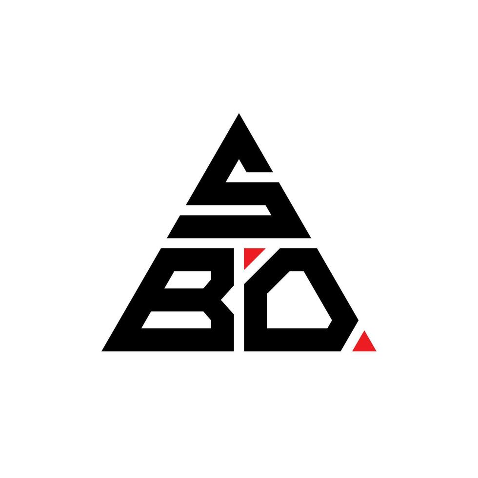 création de logo de lettre triangle sbo avec forme de triangle. monogramme de conception de logo triangle sbo. modèle de logo vectoriel triangle sbo avec couleur rouge. logo triangulaire sbo logo simple, élégant et luxueux.