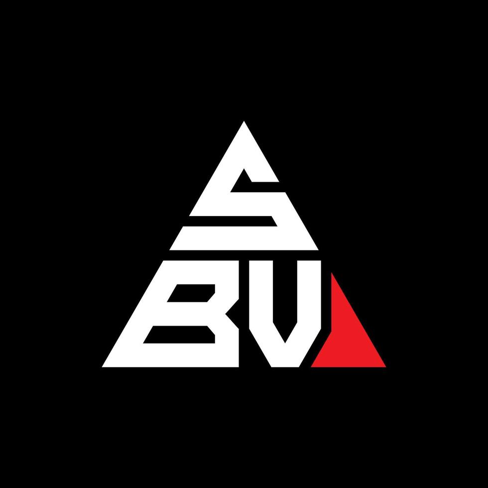 création de logo de lettre triangle sbv avec forme de triangle. monogramme de conception de logo triangle sbv. modèle de logo vectoriel triangle sbv avec couleur rouge. logo triangulaire sbv logo simple, élégant et luxueux.