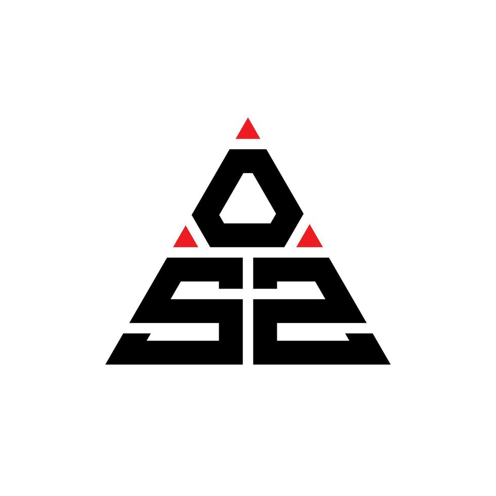 création de logo de lettre triangle osz avec forme de triangle. monogramme de conception de logo triangle osz. modèle de logo vectoriel triangle osz avec couleur rouge. logo triangulaire osz logo simple, élégant et luxueux.