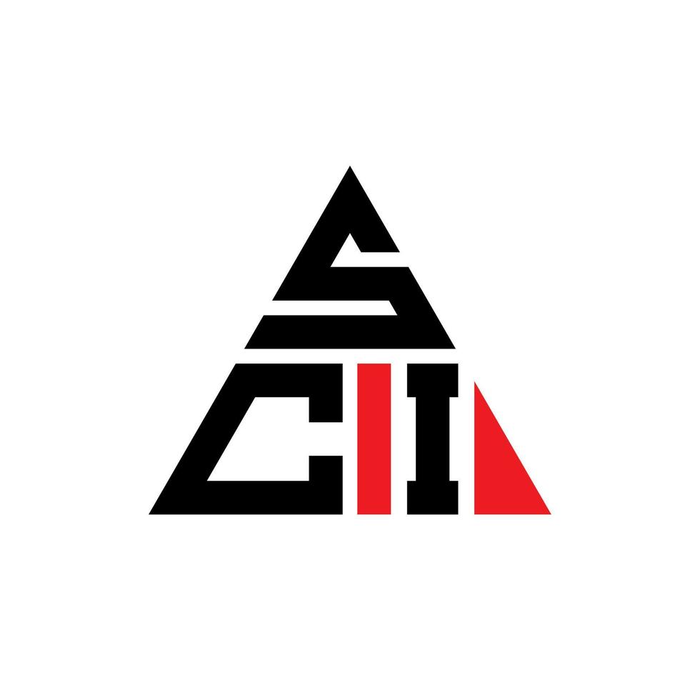 création de logo de lettre triangle sci avec forme de triangle. monogramme de conception de logo triangle sci. modèle de logo vectoriel sci triangle avec couleur rouge. logo triangulaire sci logo simple, élégant et luxueux.