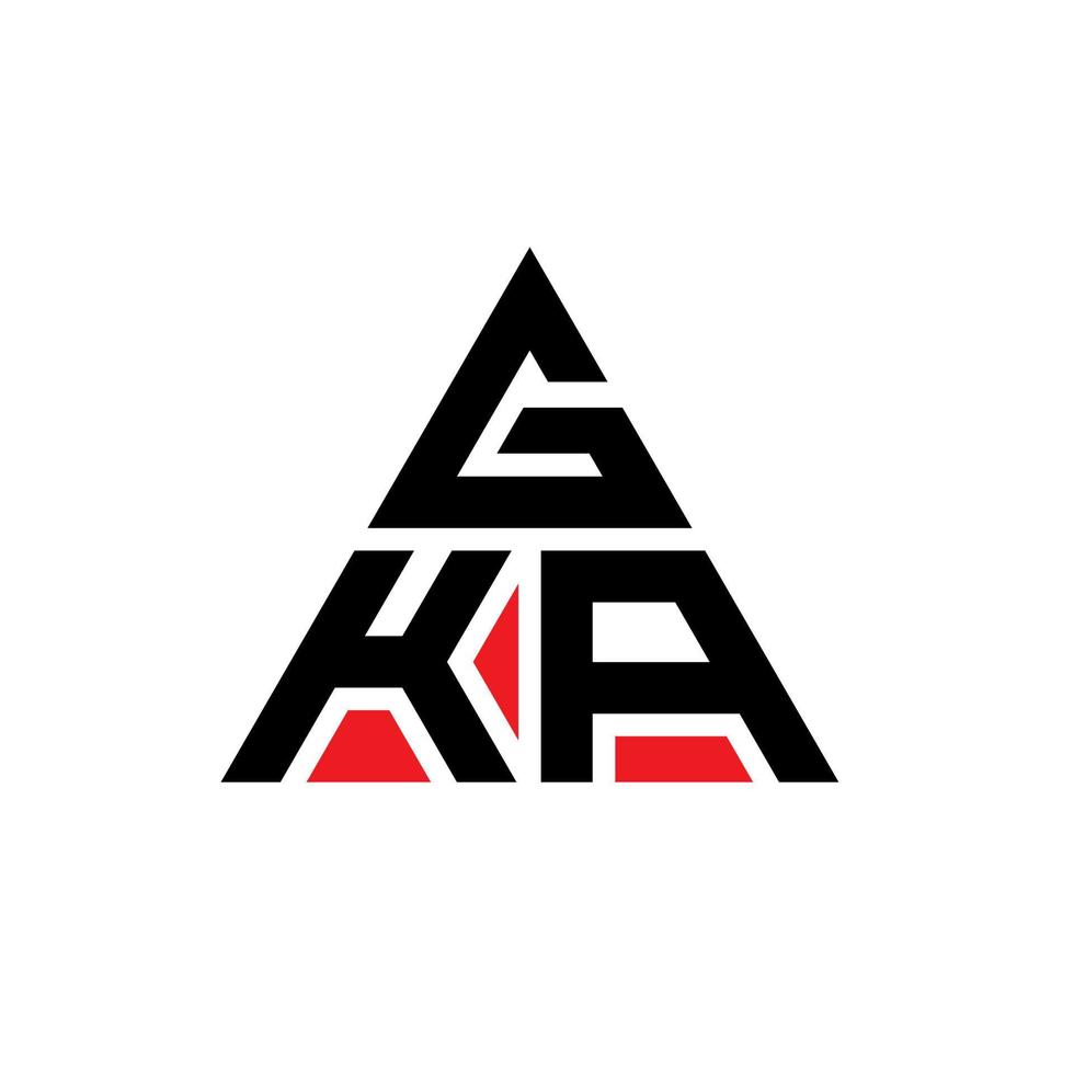 création de logo de lettre de triangle gka avec forme de triangle. monogramme de conception de logo triangle gka. modèle de logo vectoriel triangle gka avec couleur rouge. logo triangulaire gka logo simple, élégant et luxueux.